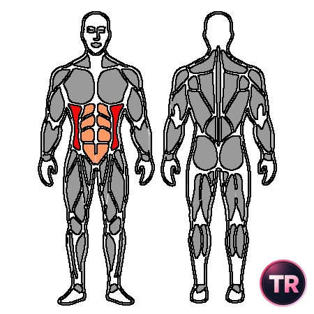 Encogimientos abdominales oblicuos mano en la cabeza