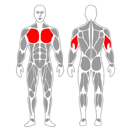 Estiramiento de tríceps y pectoral apoyado en pared