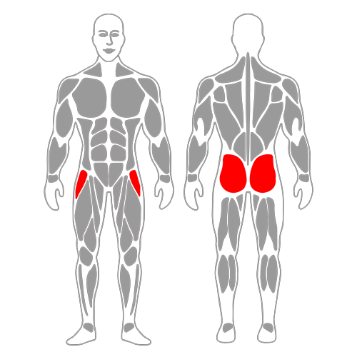 Abducción de cadera con banda elástica y piernas cerradas