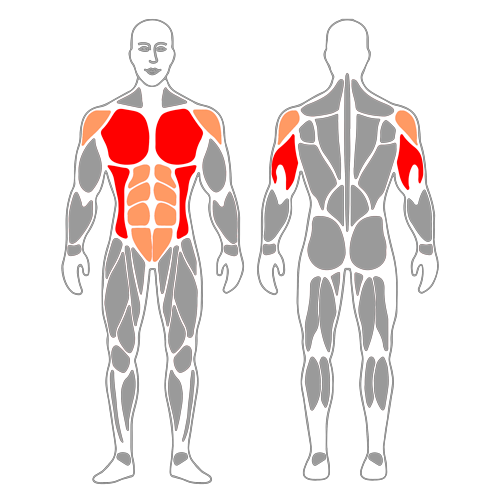 Flexiones de brazos con flexión de cadera