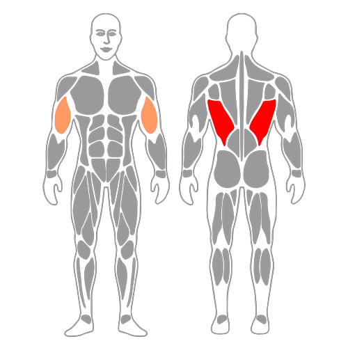 Dominadas en maquina rodillas flexionadas