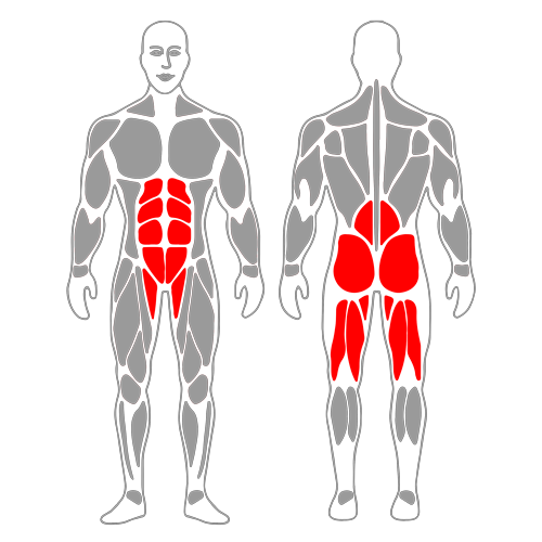 Elevación de la pelvis tumbado boca arriba pies apoyados