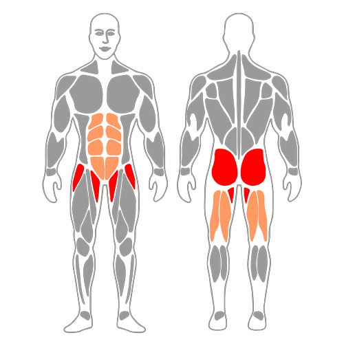 Empuje de caderas con barra apoyo en banco