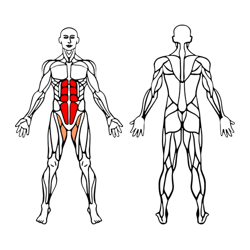 Encogimientos abdominales con piernas abiertas