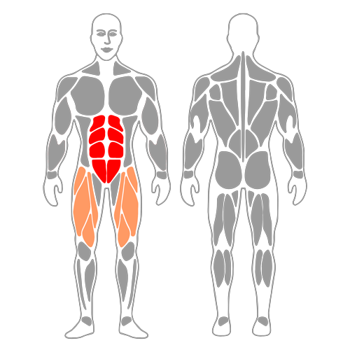 Encogimientos: brazos estirados van a las rodillas