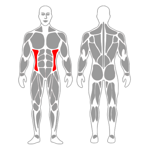 Estiramiento de abdominales oblicuos de pie brazo sobre la cabeza