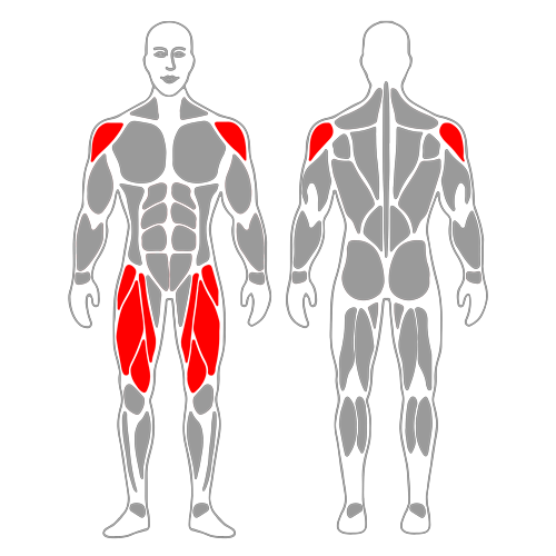 Media sentadilla con press de hombros