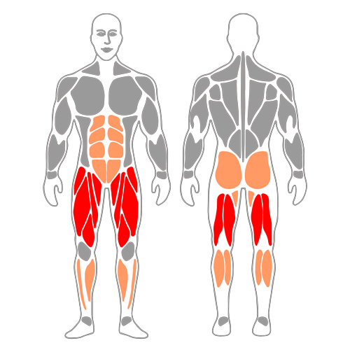 Media sentadilla isométrica sobre una pierna