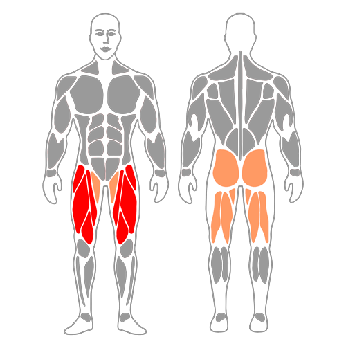 Media sentadilla a una pierna máximo 30º