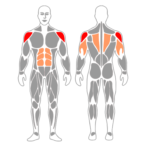 Press frontal de hombro con barra sentado con respaldo