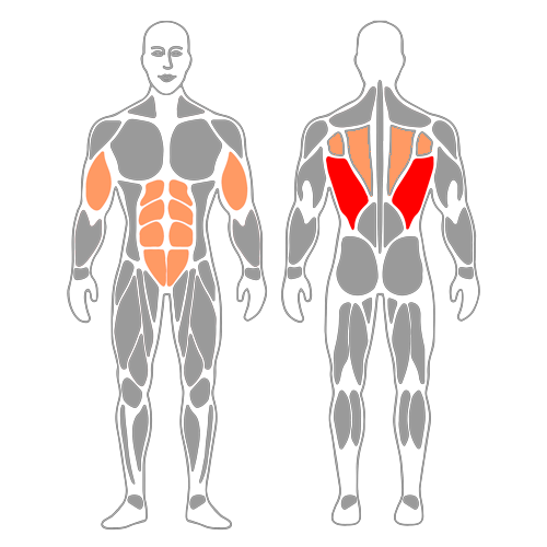 Remo con agarre cerrado sentado en máquina