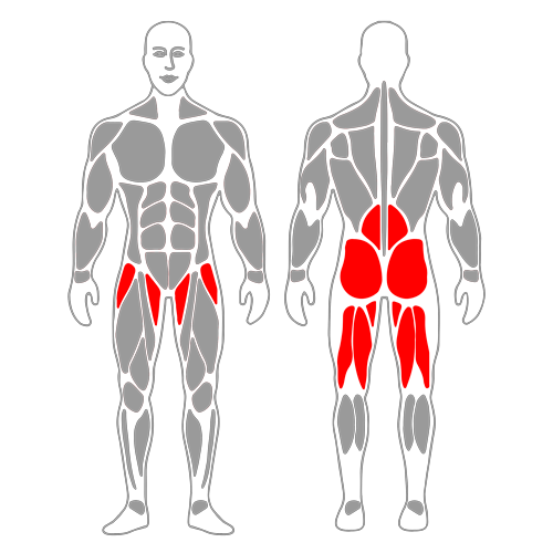 Zancada lateral y flexión de cadera arriba