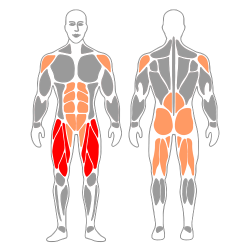 Zancada y elevación de brazos sobre la cabeza