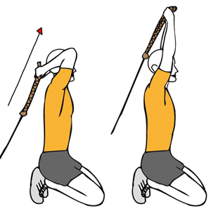 Extensión de triceps con cable-polea y cuerda de rodillas