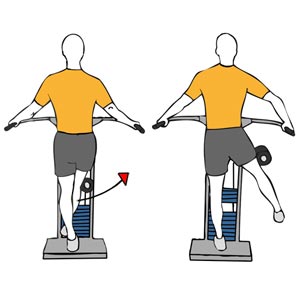 Abducción de cadera en máquina de pie