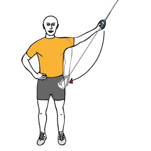 Aducción de hombro con cable-polea de pie