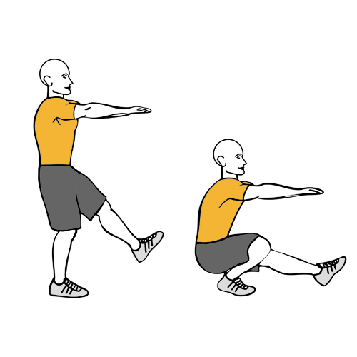 Sentadilla completa a una pierna