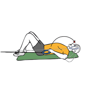 Rotación de hombro con cable-polea acostado en el suelo