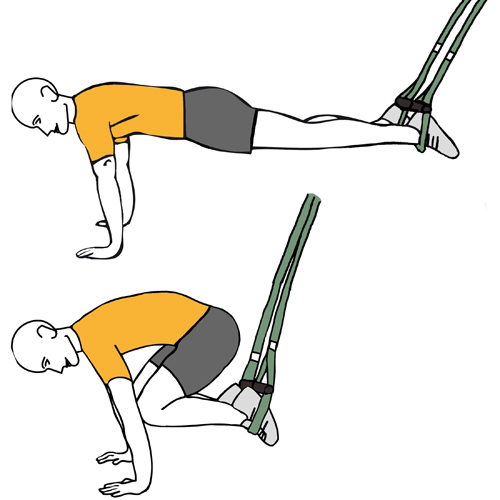 Encogimientos abdominales con trx