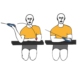 Rotación de hombro con cable-polea codo apoyado