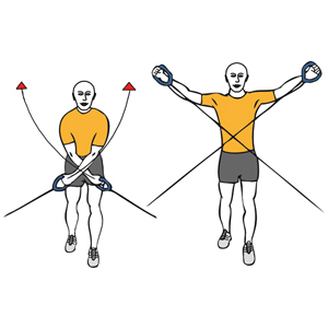 Cruces inversos con cable-polea de pie