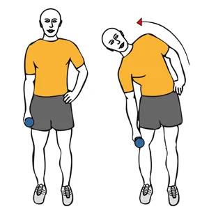 Flexión lateral de tronco con mancuerna