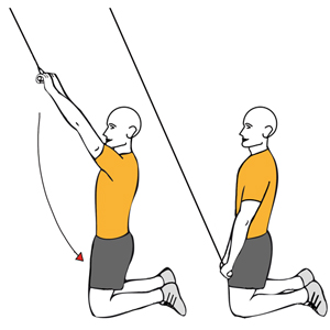 Pullover con cable-polea de rodillas