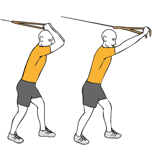 Extensión de triceps con cable-polea de pie