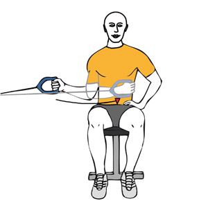 Rotación interna de hombro con cable-polea sentado