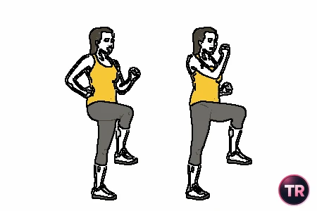 Elevación de rodillas o skipping