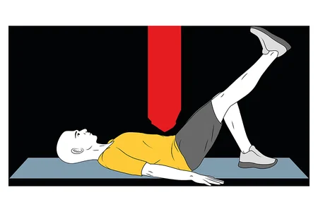 Contracción abdominal profunda con elevación de una pierna