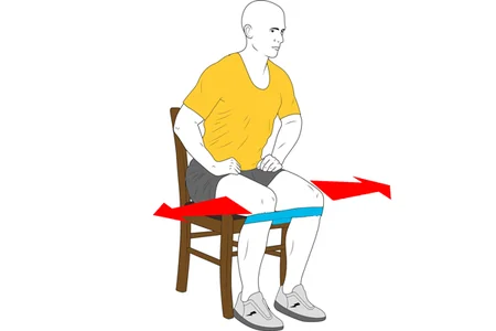 Contracción abductores sentado