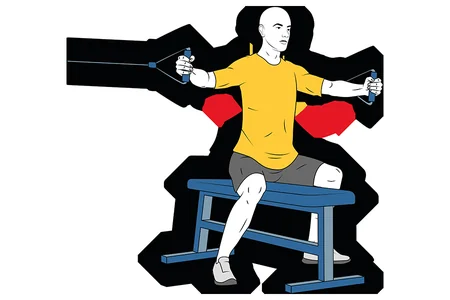 Contractor pectoral con poleas sentado