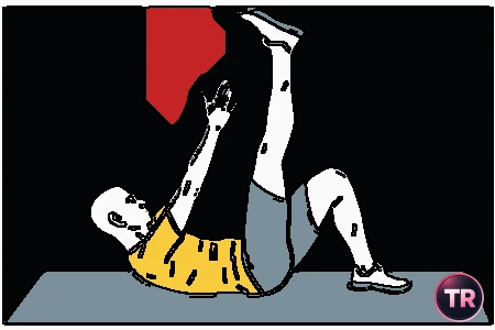Encogimiento abdominales dos manos a pierna estirada