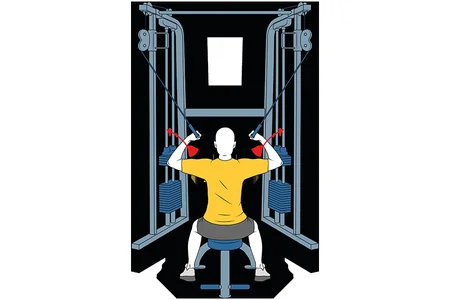 Curl de biceps sentado con poleas altas