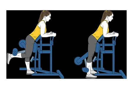 Curl femoral a una pierna con máquina de pie