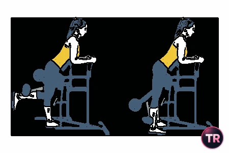 Curl femoral a una pierna con máquina de pie