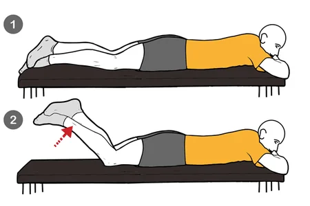 Curl femoral con ayuda de la otra pierna
