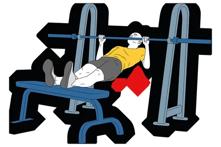 Remo en máquina smith o multipower y apoyo en banco