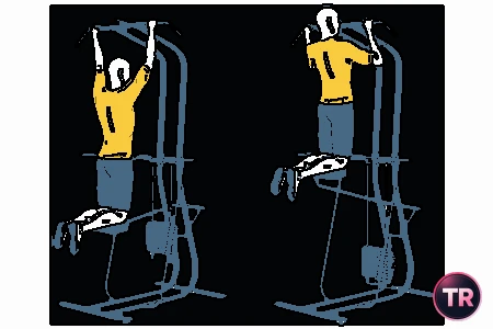 Dominadas en máquina rodillas flexionadas