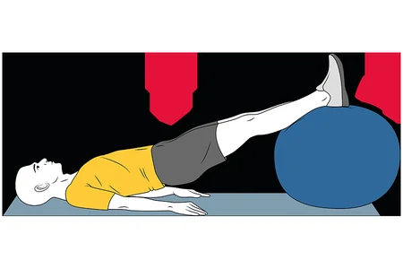 Elevación de la pelvis con pelota de pilates