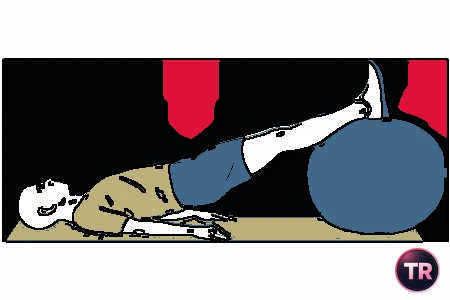 Elevación de la pelvis con pelota de Pilates