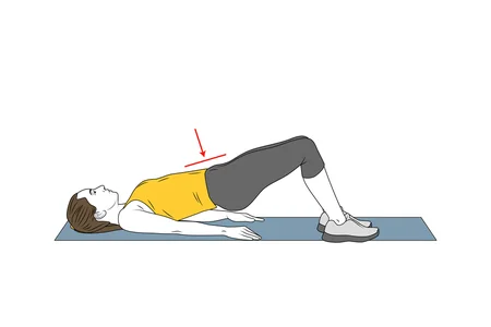 Elevación de la pelvis tumbado boca arriba pies apoyados