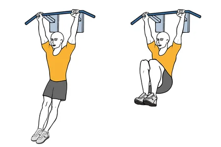 Elevación de piernas flexionadas en suspension