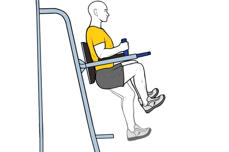 Elevación de piernas flexionadas en máquina