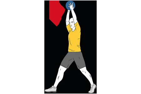 Elevación frontal de balón medicinal hasta la vertical