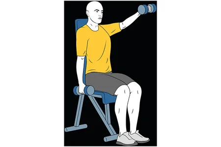 Elevación frontal de hombros alterna con mancuernas agarre prono