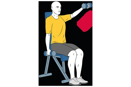 Elevación frontal de hombros alterna con mancuernas agarre supino