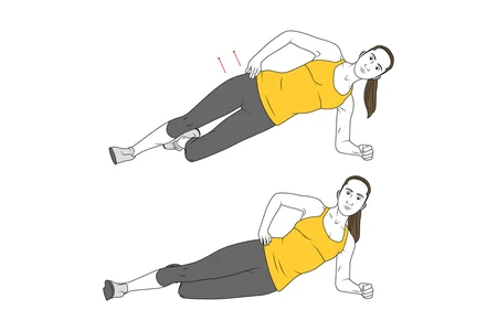 Elevación lateral de la pelvis acostado de lado