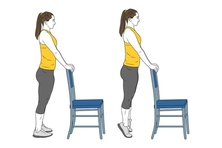 Elevación de talones de pie apoyado